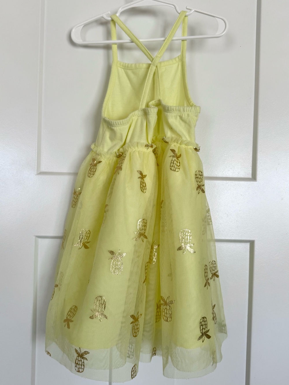 Cat & Jack Girls 4T Yellow Gold Pineapple Tulle Dress Summer Party - Picture 3 of 4